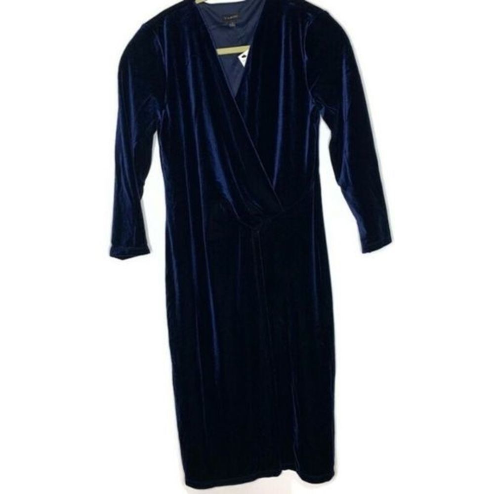 Talbots Stretch Blue velvet Dress Sz S